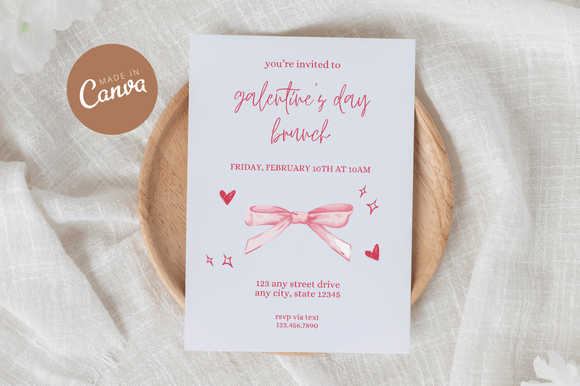 Coquette Galentine's Invitation Canva