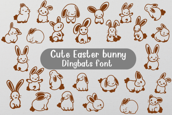 Preview of Cute Easter Bunny dingbat font