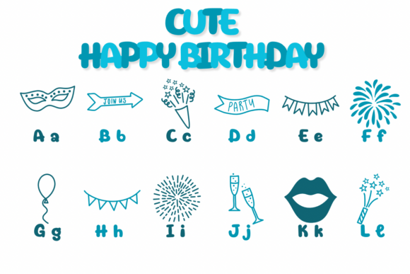 Cute Happy Birthday Font - Preview 1