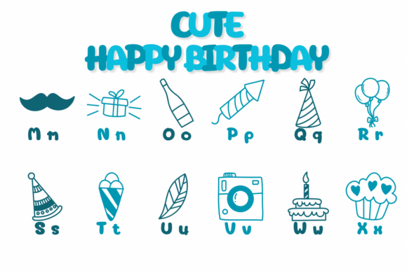 Cute Happy Birthday Font - Preview 2