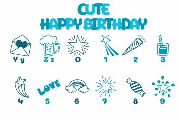 Cute Happy Birthday Font - Preview 3