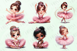 Cute Watercolor Pink Ballerina Clipart Graphic by HBM Clipart ...