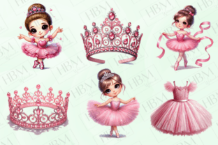 Cute Watercolor Pink Ballerina Clipart Graphic by HBM Clipart ...