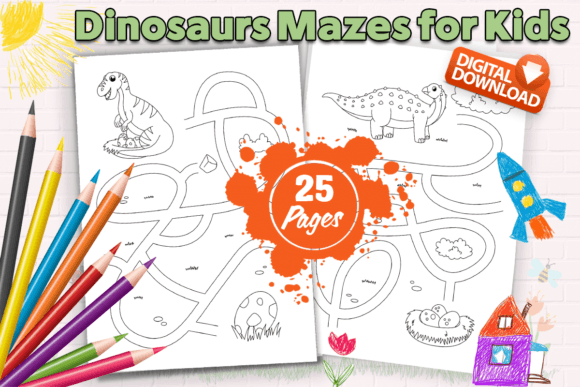 Dinosaurs Mazes for Kids 3–5 cover