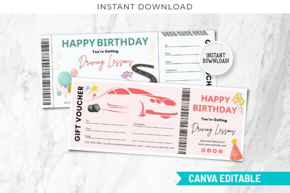 Driving Lesson Gift Certificate Template