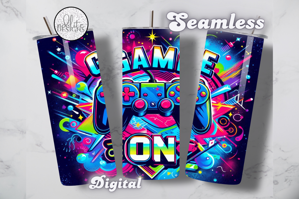 Game on Gamer Controller Tumbler Wrap Graphic by santanasolomon ...