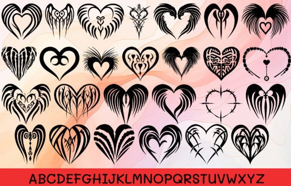 Heart Aztec Tribal Font - Preview 1