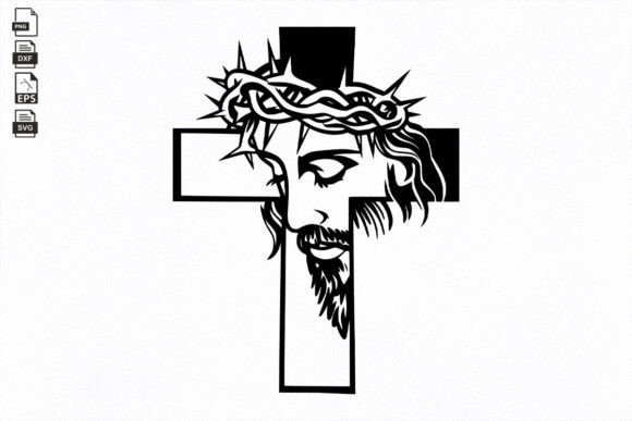 Jesus in Cross for Cricut Machines Svg Graphic by BlackCatsZone ...