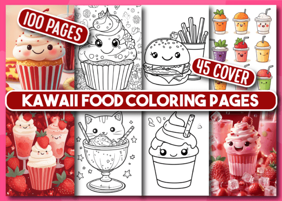 Kawaii Food Coloring Pages for Kids