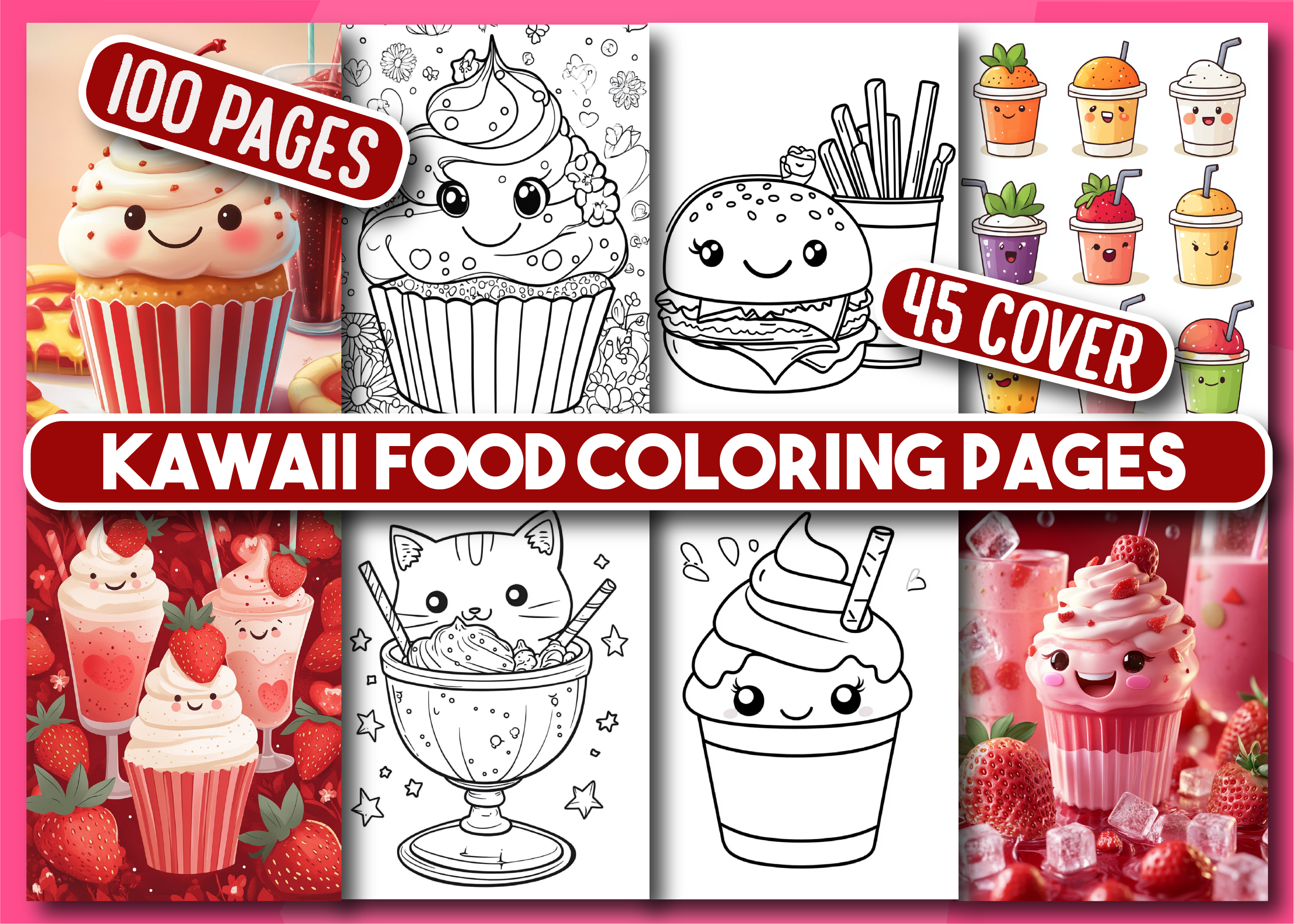 Kawaii Food Coloring Pages for Kids