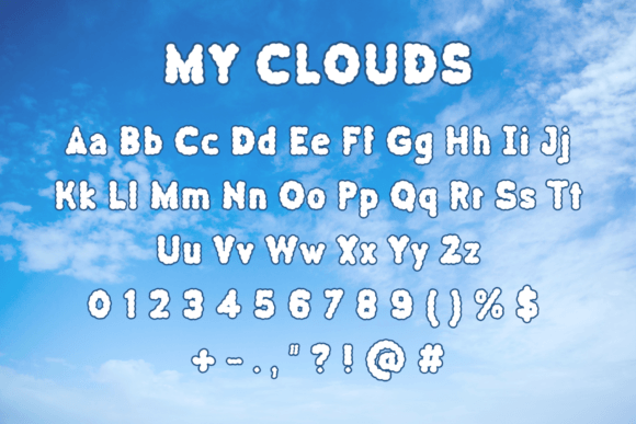 My Clouds Font PNG with transparent background - Preview 3