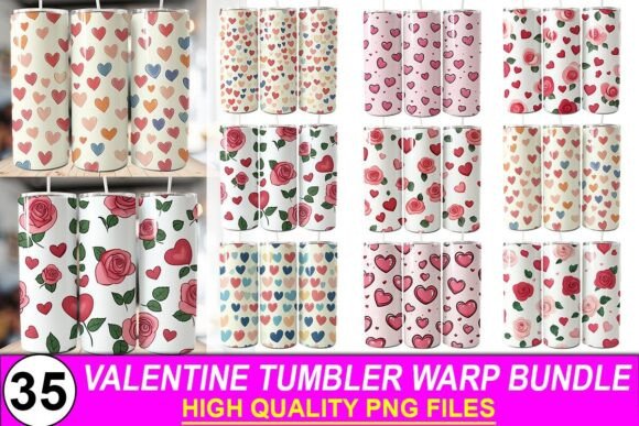 Preview of Valentine Tumbler Warp Bundle Valentine sublimation design