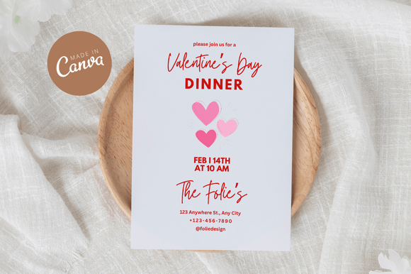 Valentine's Dinner Invitation Canva