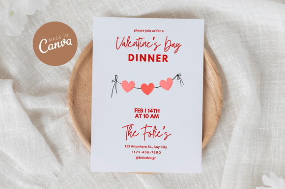 Valentine's Dinner Invitation Canva