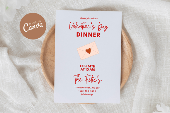Valentine's Dinner Invitation Canva