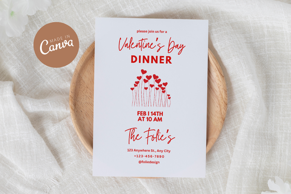 Valentine's Dinner Invitation Canva