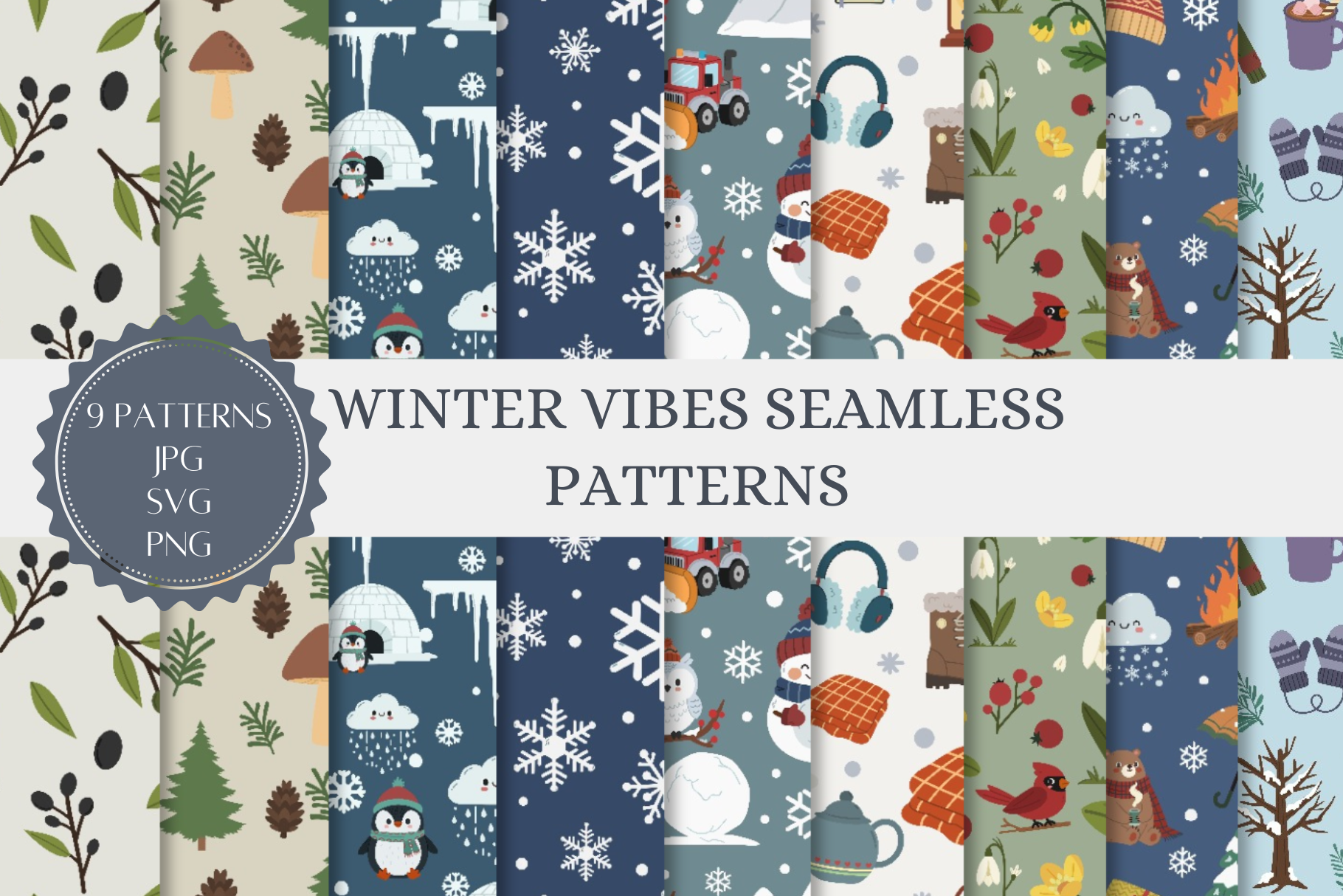Winter Vibes Seamless Patterns