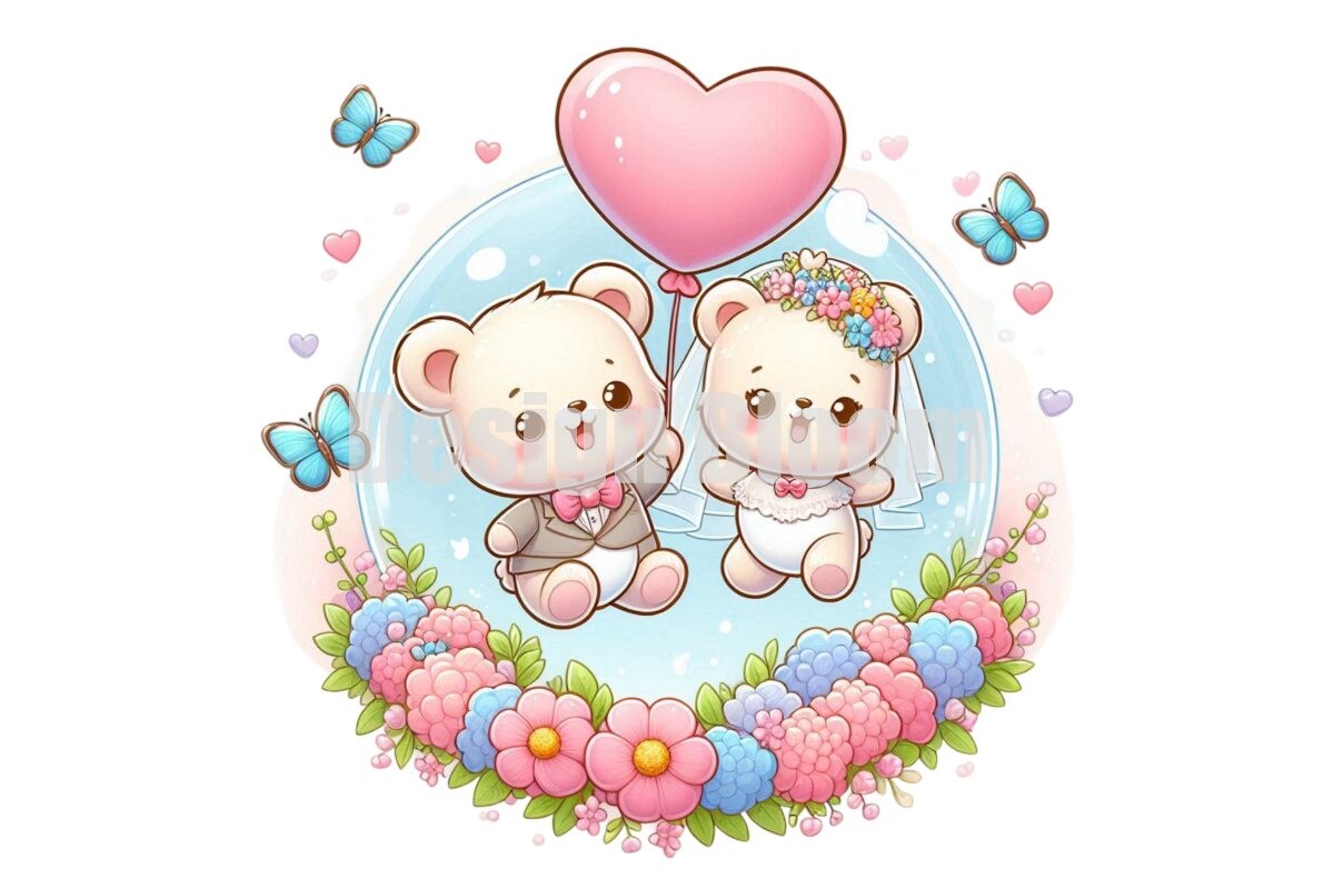 Cartoon Valentine Bear PNG for POD Graphic by Design BLOOM · Creative ...