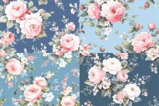 Dusty Blue Roses Floral Pattern Graphic by daphnekstudio · Creative Fabrica
