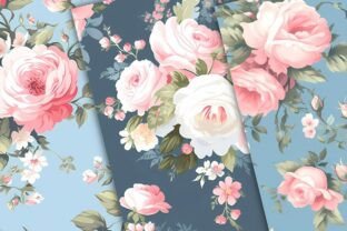 Dusty Blue Roses Floral Pattern Graphic by daphnekstudio · Creative Fabrica