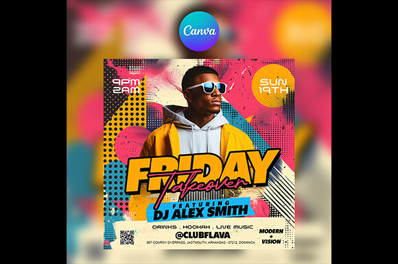 Editable DJ Club Flyer 1 for Canva