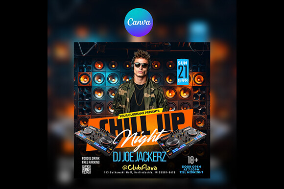 Editable DJ Club Flyer 10 for Canva