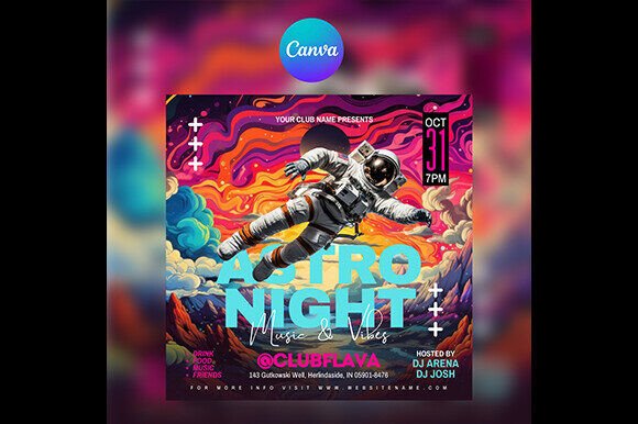 Editable DJ Club Flyer 2 for Canva