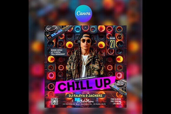 Editable DJ Club Flyer 5 for Canva