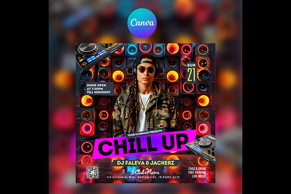 Editable DJ Club Flyer 5 for Canva