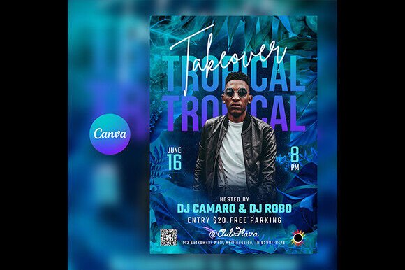Editable DJ Club Flyer 7 for Canva
