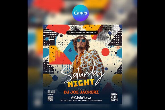 Editable DJ Club Flyer 9 for Canva