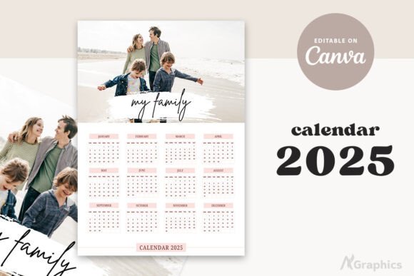 Editable Photo Calendar 2025 Template
