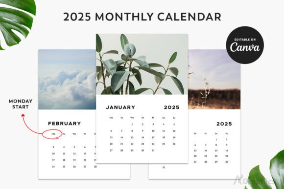 Editable Photo Calendar 2025 Template