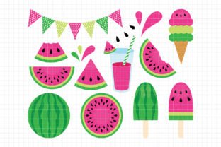 Fresh Watermelon Digital Clipart (DC29B) Graphic by Printablestore ...