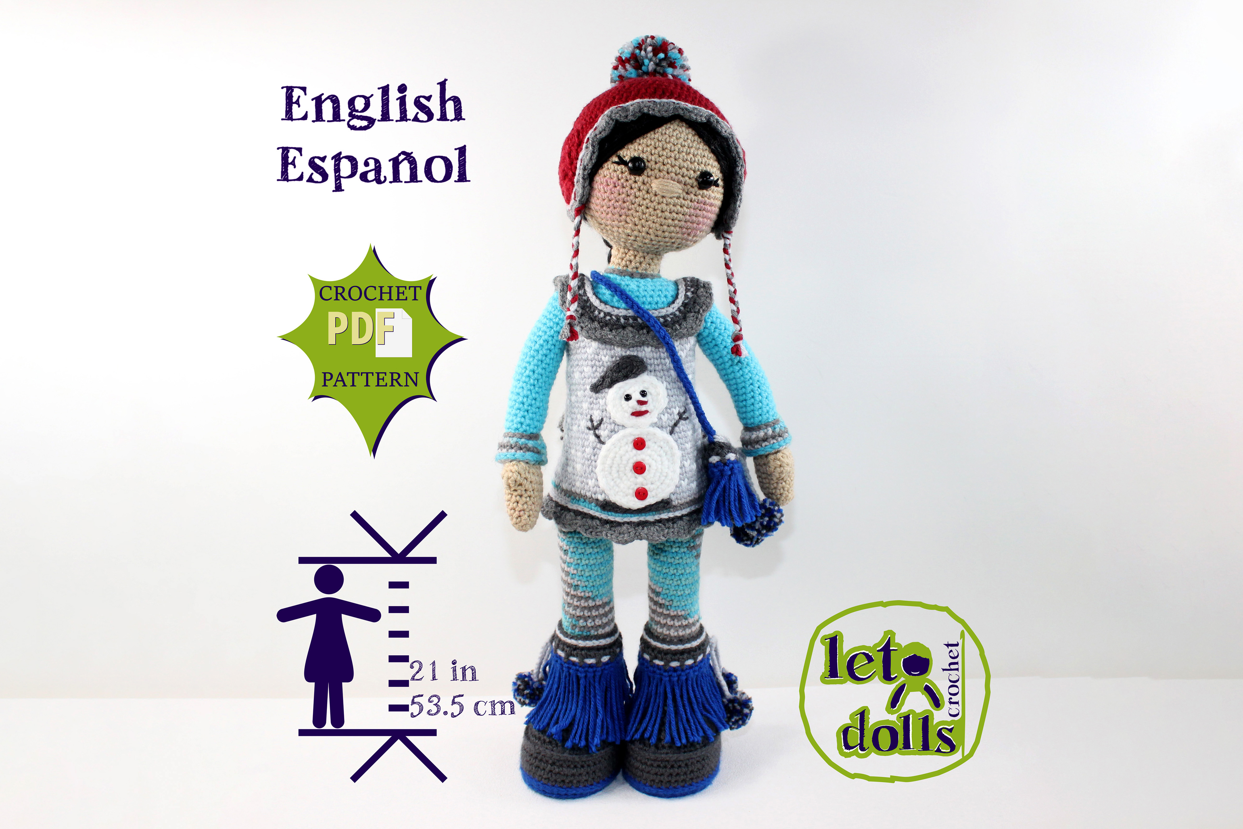 Hanna Large Crochet Doll Pattern