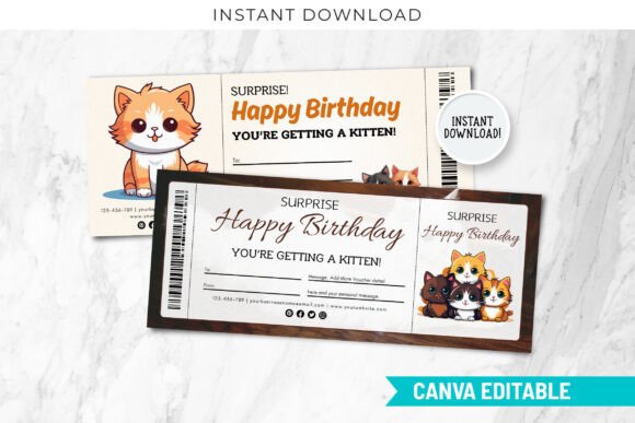 Kitten Gift Certificate Template