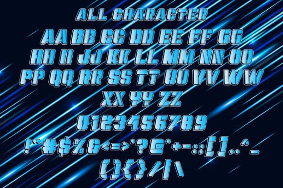 Light Speed Font PNG with transparent background - Preview 6