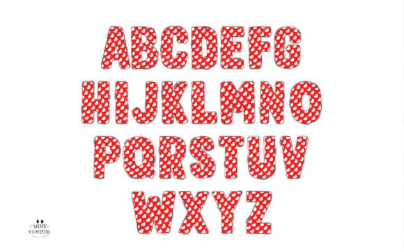 Love Valentine's Doodle Hearts Font PNG with transparent background - Preview 2