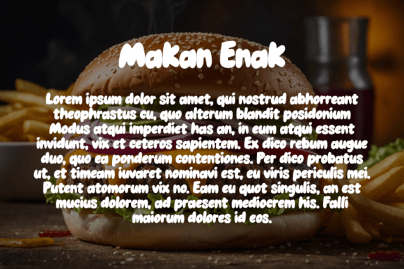 Makan Enak Font PNG with transparent background - Preview 2