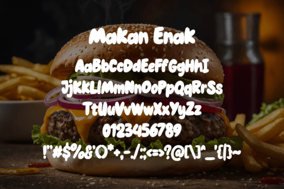 Makan Enak Font PNG with transparent background - Preview 3