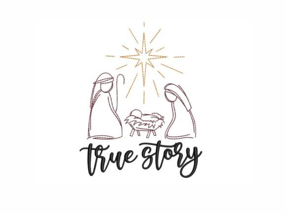 True Story Christmas Embroidery Design By LizaEmbroidery