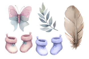 Watercolor Baby Shower Clipart Blue Pink Graphic by DarySmolly ...