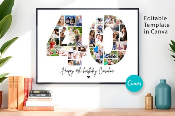 40th Birthday Photo Collage Template