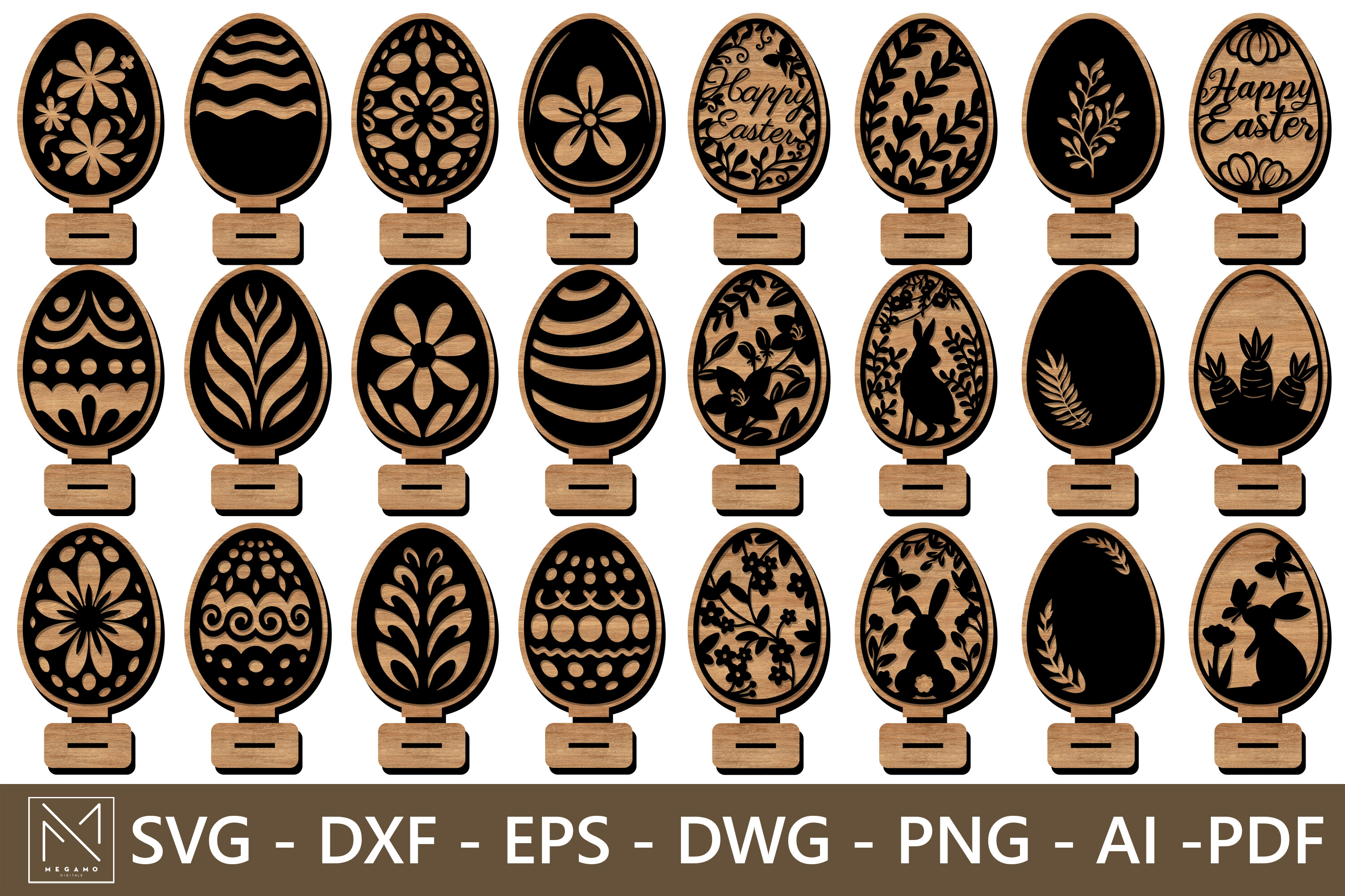 Bundle 24 File Easter Egg SVG Cut · Creative Fabrica