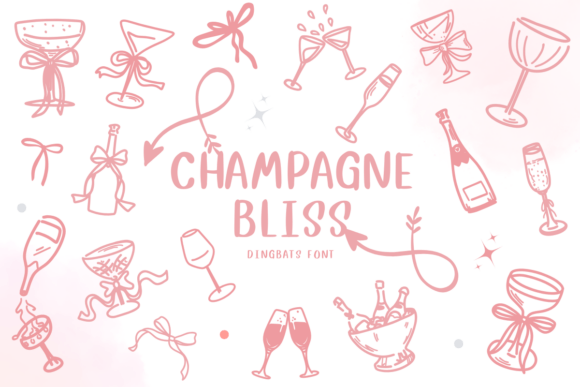 Champagne Bliss Dingbats Fonts Font Door CHANOK