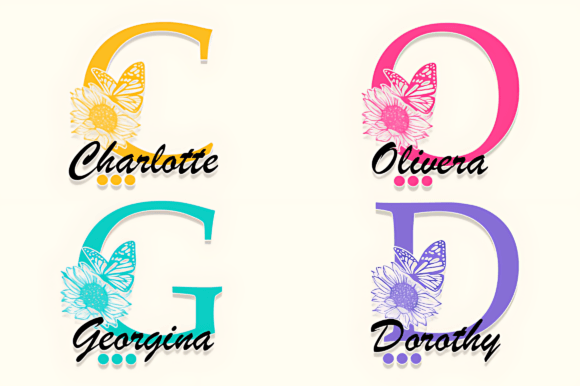 Chantiq Flower Monogram Font - Preview 1