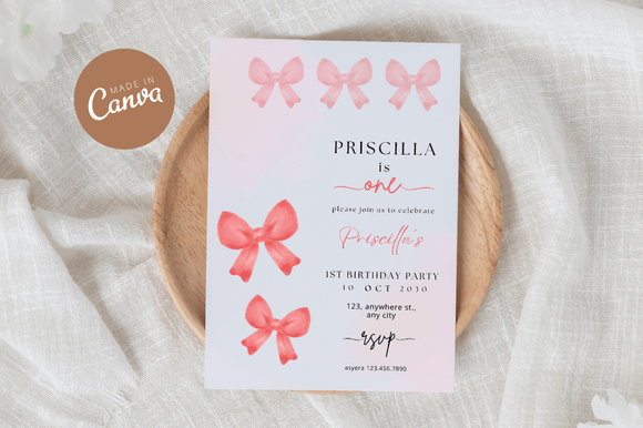 Coquette Birthday Invitation Canva