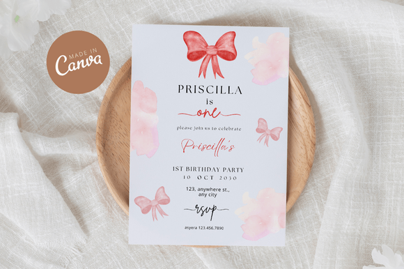 Coquette Birthday Invitation Canva