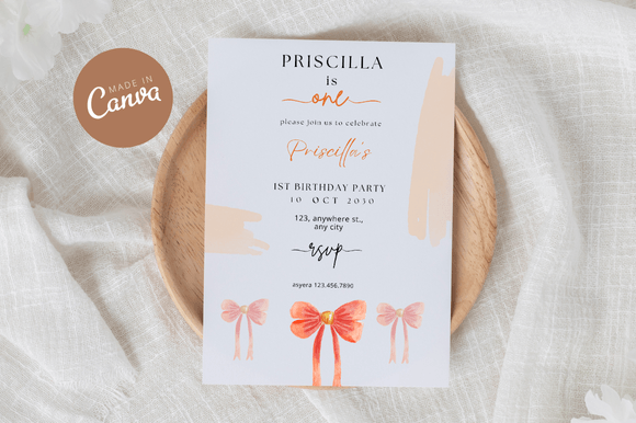 Coquette Birthday Invitation Canva