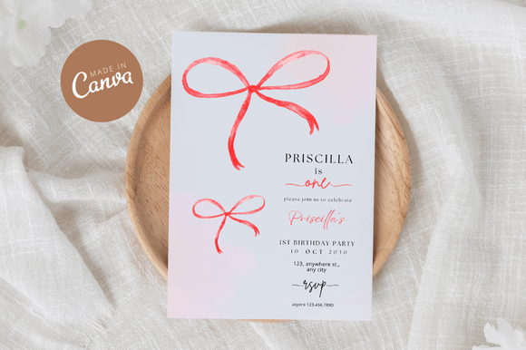 Coquette Birthday Invitation Canva